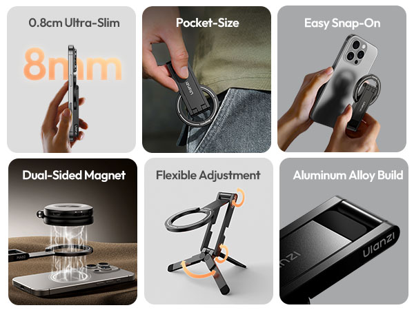 ULANZI MA60 Magnetic Phone Tripod Stand for iPhone - Aluminium Maglock Smartphone