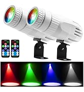 Pinspot Light 2 Pack, Czgor Light for Disco Ball 15W RGBW 4 in 1 Mirror Ball Light with Remote Co...