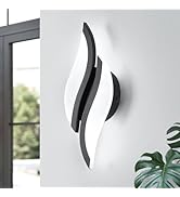 CANEOE Modern LED Wall Sconce 6000K Cold White Black Indoor Wall Light Fixtures Acrylic Wall Scon...