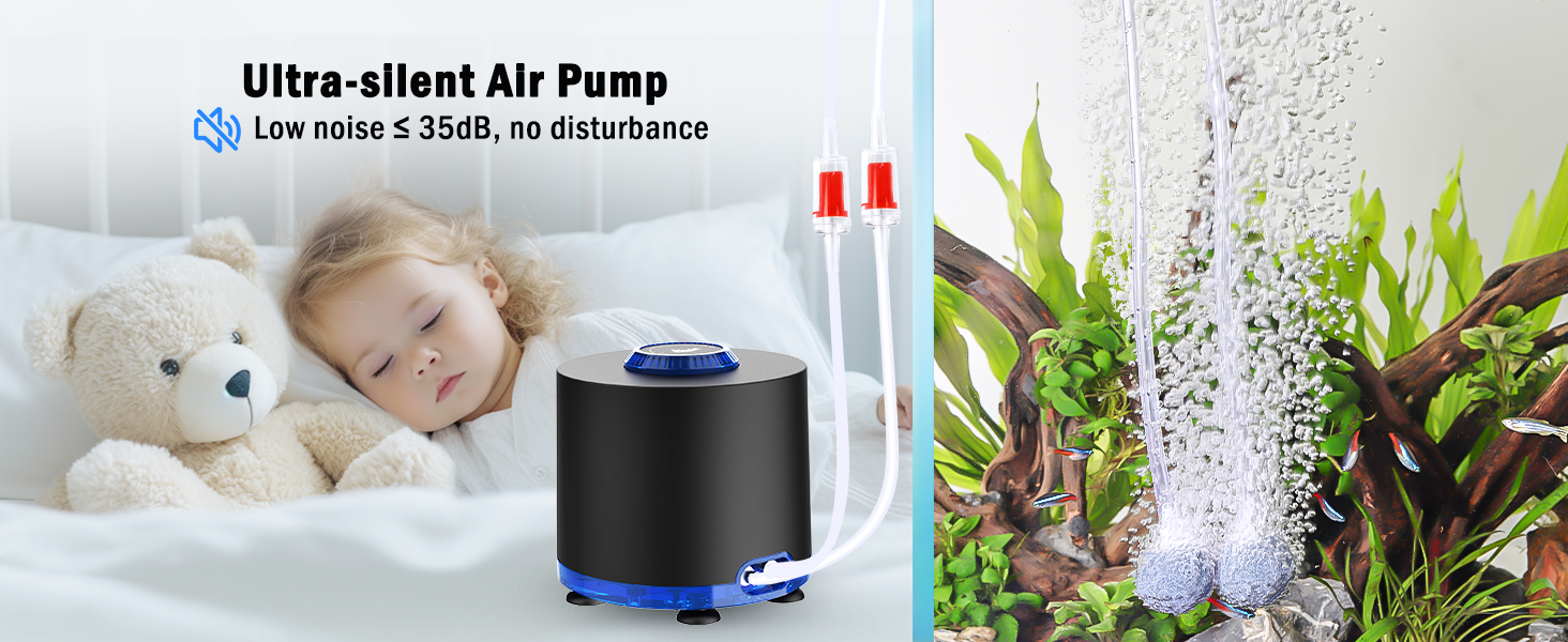 AQQA Aquarium Air Pump