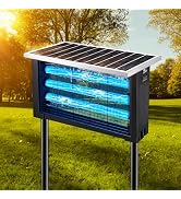 Powerful Solar Bug Zapper Outdoor with 3 LED Tube, Mosquito Zapper Waterproof Poartable Rechargea...