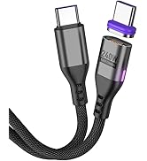BITHAI 240W Magnetic Charging Cable 180°Rotating USBC to USB C Data Cable Magnetic Phone Fast Cha...