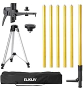 Elikliv 13.8 FT laser level pole, bracket support pole of 1/4''-20 and 5/8''-11 thread adapter,ad...