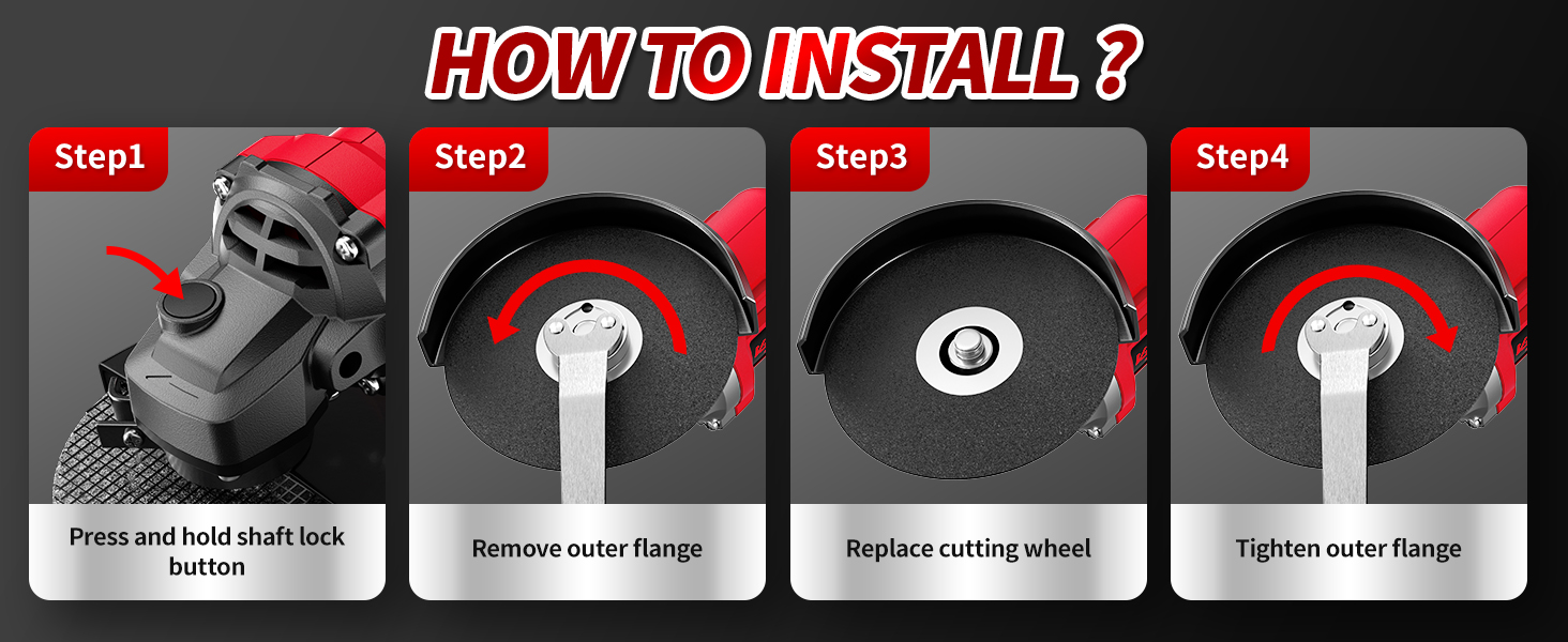 Power Angle Grinders with 2 * 4.0Ah Batteries &amp;amp; 3 Cutting Wheels