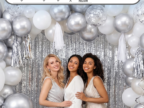 PartyWoo Silver Balloons