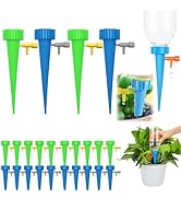 24 Pack Self Watering Spikes for Indoor/Outdoor Plants,Self Watering Planter Insert with Adjustab...
