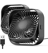 TOPK USB Desk Fan 2Pack Mini Personal Fan Portable, Strong Airflow &amp; Quiet Operation, USB Powered...