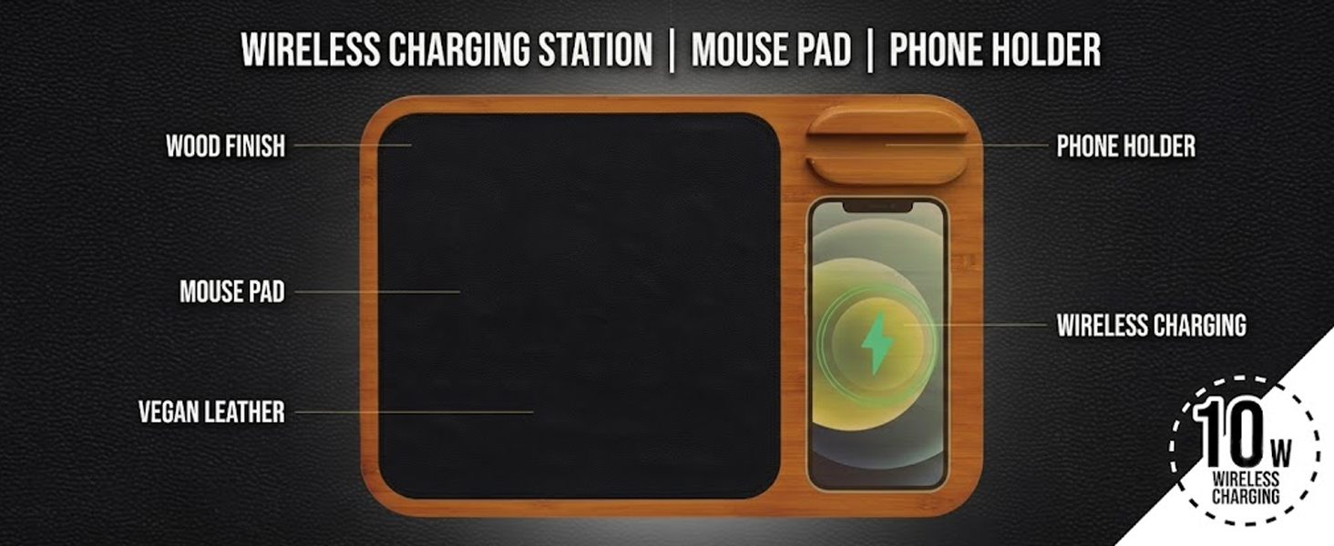 Oliver Gray Wireless Charger &amp; Mouse Pad