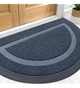 OLANLY Half Circle Door Mat Indoor Outdoor Entrance Welcome, Waterproof All-Season, All-Weather D...