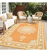 Yamaziot Outdoor Rug 5x8 Ft, Waterproof Plastic Straw Patio Rug, Reversible Backyard Carpet Porta...