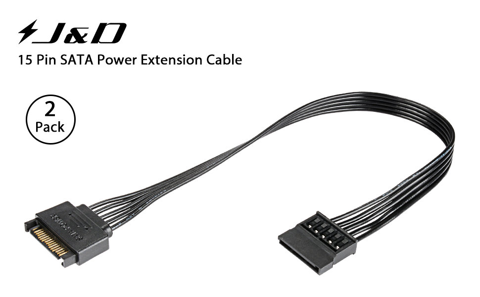 15 Pin SATA Power Extension Cable