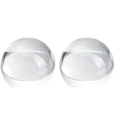 2Pcs 3.1inch Crystal Dome Magnifying Paperweight, Clear Distortion-Free Optics Convex Lens Set fo...