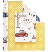 WERNNSAI Construction Ink Wrapping Paper Roll - 1 Roll 17” x 33 ft Truck Tractor Wrapping Paper Y...