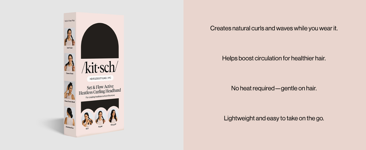 Kitsch Set &amp;amp; Flow Active Heatless Curling Headband For Women