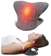 Cordless Heated Neck Stretcher for Neck Pain Relief, 2500mAh Heated Cervical Traction Device for ...