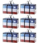 TAILI Extra Large Moving Bags, 6 Pack Clear Heavy Duty Totes For Storage, Wrap Around Handles, St...