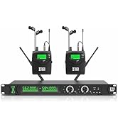 XTUGA RW2090 Wireless in Ear Monitor System Mono Dual Channel with 2 Bodaypacks UHF Wireless IEM ...