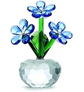 QFkris Forget-Me-Not Crystal Flower Figurines, Crystal Blue Flowers Figurine Table Collectible Or...