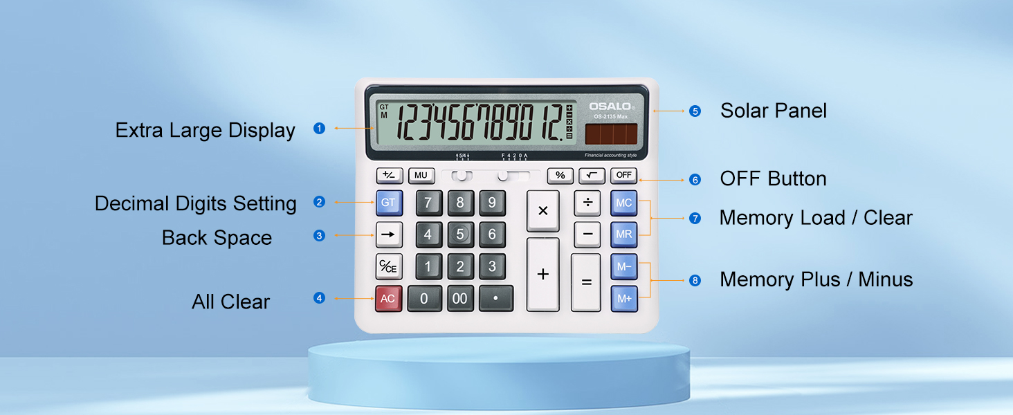 Desktop Calculator Large LCD Display