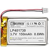 EEMB Lithium Polymer Battery 3.7V 150mAh 401730 Lipo Rechargeable Battery Pack with Wire Molex 1....