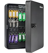Uniclife 60 Position Key Cabinet with Combination Lock Resettable Black Digital Security Storage ...