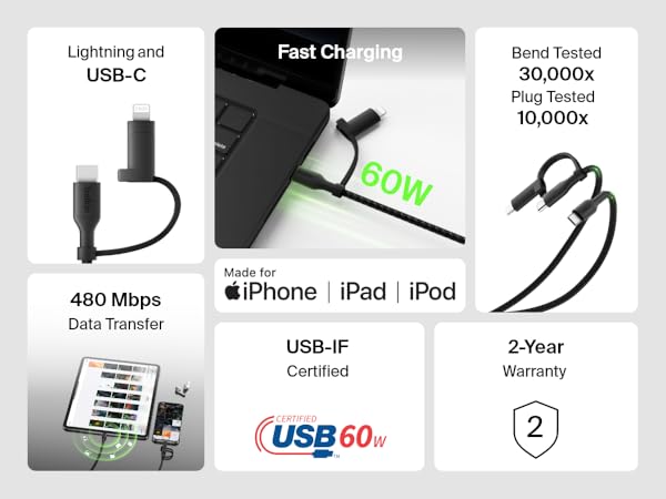 USB-C Cable Lightning Connector