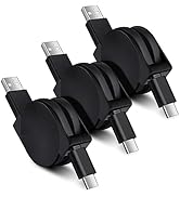 USB C Cable,3Pack 3.3FT Retractable Android Car Charger Phone Cord USB Type C Fast Charging Cable...