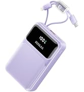 Kuulaa 20000mAh Portable Charger Power Bank 22.5W Fast Charging Built-in 2 Cables USB C/iPhone Ba...