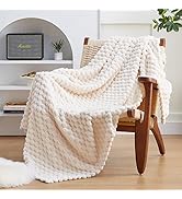 EXQ Home Fleece Throw Blanket for Couch or Bed - 3D Imitation Turtle Shell Jacquard Decorative Bl...