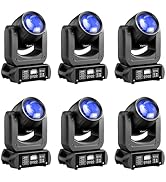 6-Pack Led Moving Head Light,Spot/Beam/Strobe Dj Lights,18-Facet 8 GOBO 8 Colors for Club Bars Pe...