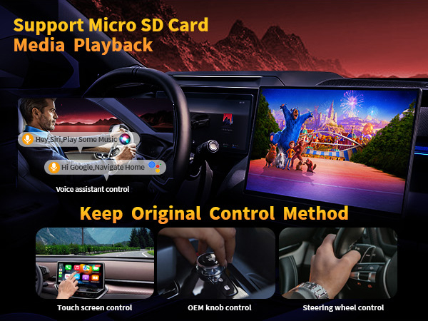 The CarPlay wireless adapter supports original car control methods