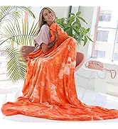 Ailemei Direct Rainbow Tie Dye Throw Blanket for Girls, Cute Funny Decorative Flannel Throw Blank...