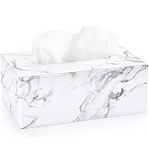 Sumnacon Rectangular Leather Tissue Box Cover - Stylish Tissue Box Holder with Magnetic Bottom, D...