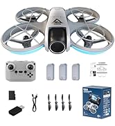 Drone with HD Dual Cameras Full Propeller Safety Protection, Headless Mode One-Key Takeoff/Landin...