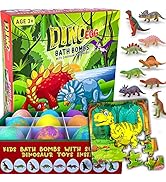 Dinosaur Bath Bombs for Kids with Surprise Toys Inside Plus Dinosaur Puzzle - Set of 9 Dino Egg B...