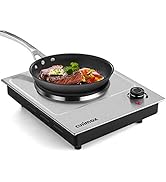 CUSIMAX 1500W Electric Hot Plate, Hot Plate for Cooking Electric Single Burner, Portable Countert...