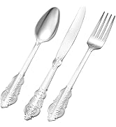 Bestluck 150PCS Silver Plastic Silverware for 50 Guests, Heavy Duty Silver Disposable Utensils Se...