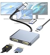 USB C to DisplayPort and HDMI Adapter 4-in-1 with 100W PD & USB 3.0 Support Splitter Extended Dis...