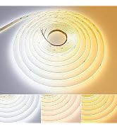 GOMING 24V 10M(32.8ft) CCT COB LED Strip 2700K-6500K Tunable White 624LED/M CRI 93+ Flexible IP20...