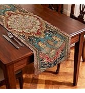 Nuxovilar Ornate Persian Flax Table Runner 13x72 Inches - Persian Floral Table Runner for Elegant...