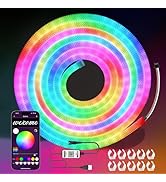 LED Rope Lights, 16.4ft Neon LED Lights Strip with 360 Degree Luminous, 5V USB Flexible IP67 Wate...