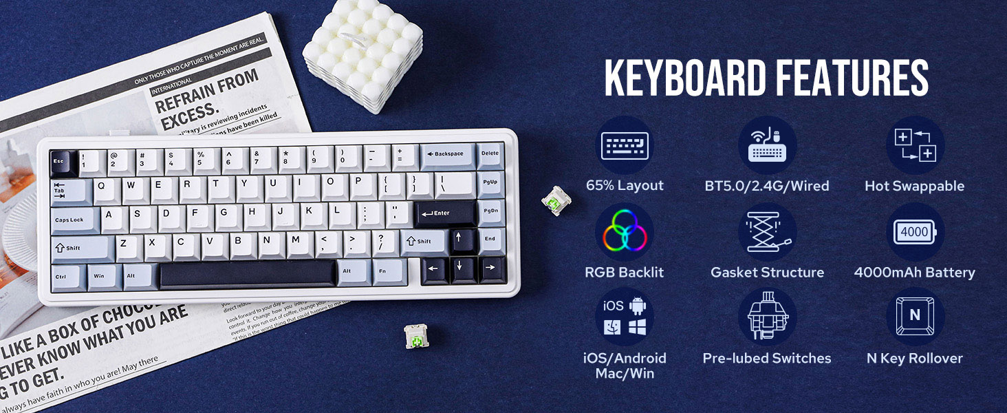 F65 wireless gaming keyboard