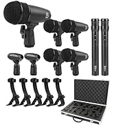 XTUGA New MI7 7-Piece Wired Dynamic Drum Mic Kit Whole Metal- Kick Bass Microphone Set Use for Dr...