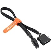 (2-Pack) YEZriler LP4 Molex Male to ATX 4 pin Male Auxiliary Power Adapter Sleeved Cable 13-inch ...