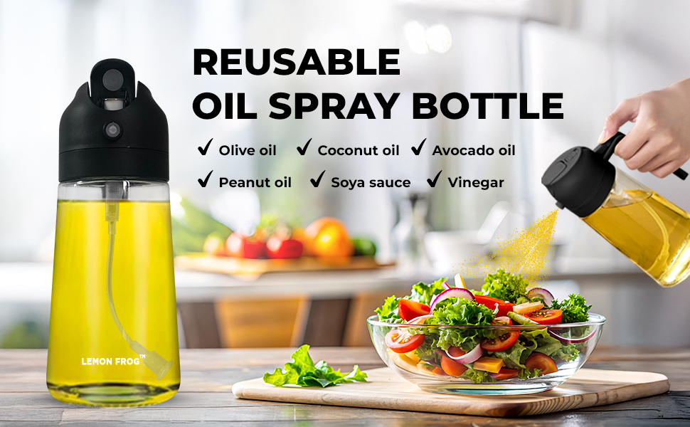 Oil dispenser sprayer functionality for different kinds of oils, soya sauce and vinegar
