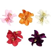 Bohemian Hawaiian Hibiscus Hair Clips and Barrettes in Colors - 5 Pcs Artificial Flower Hairpins ...