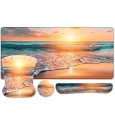 MOSISO Desk Pad Mat Keyboard Mouse Pad Set, Large Gaming Mouse Pad&amp;Keyboard Wrist Rest&amp;Mouse Pad ...
