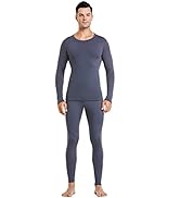 Thermal Underwear Men Ultra-Soft Long Johns Set with Fleece Lined Base Layer Winter Skiing Warm T...