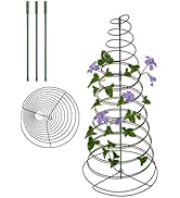 Garden Trellis for Climbing Plants Outdoor, 53.6 Inch Metal Rustproof Plant Trellis Climbing Plan...
