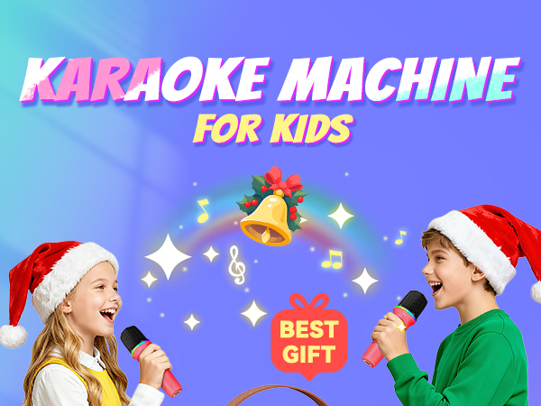 Karaoke Machine for Kids with 2 Wireless Microphones